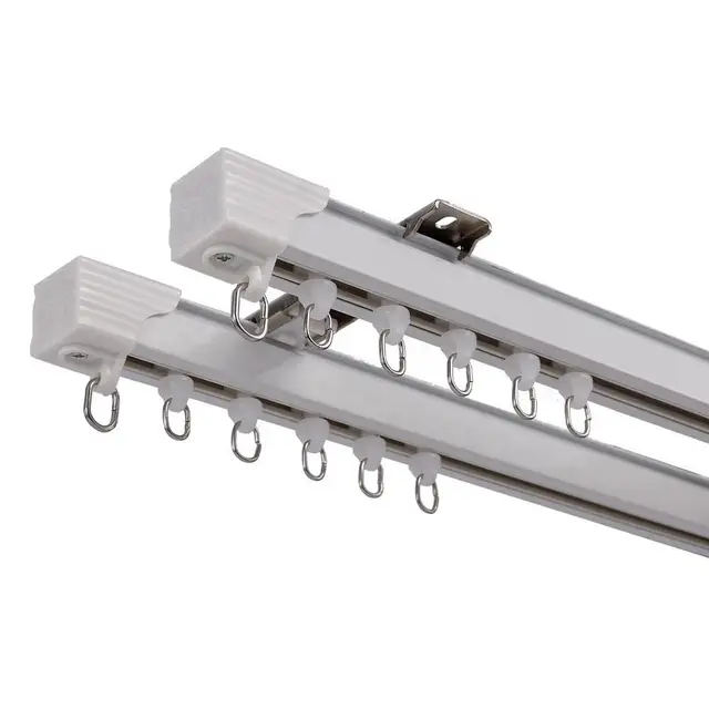 Aluminium curtain rails double for sheers and curtains